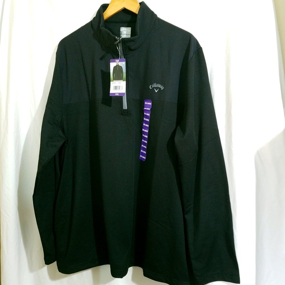 Callaway Men’s Quarter Zip Pullover – Black – Size XXL – New!!!
